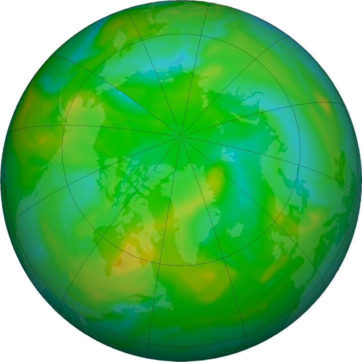 Arctic ozone map for 09 July 2021